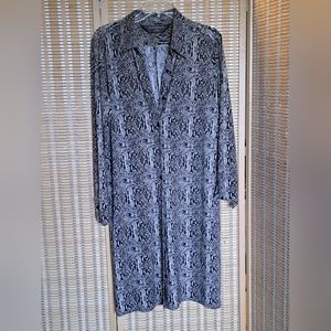 Women's snake print button up long sleeve dress size XL
